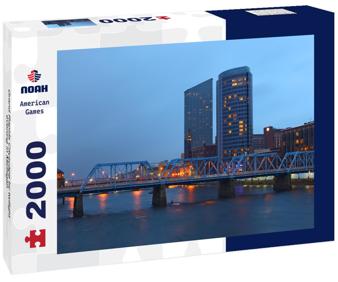 Grand Rapids Cityscape by twilight evening in Michigan 2000pc Puzzle