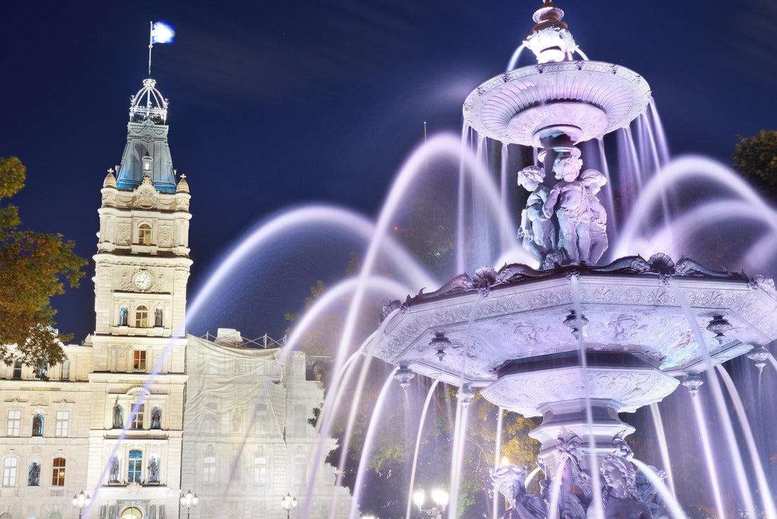 Parliament building and fountains at night in Quebec City 2000pc Puzzle