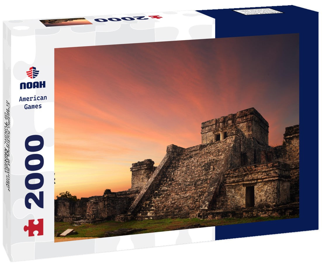 Castillo fortress at sunset in the ancient Mayan city of Tulum, Mexico 2000pc Puzzle