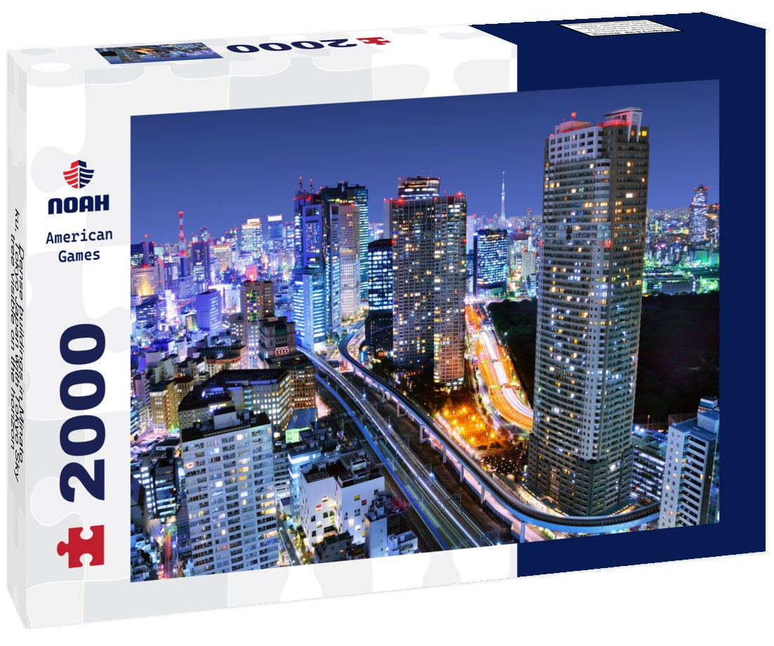 Dense buildings in Minato-ku, Tokyo Japan with Tokyo Sky tree visible on the horizon 2000pc Puzzle