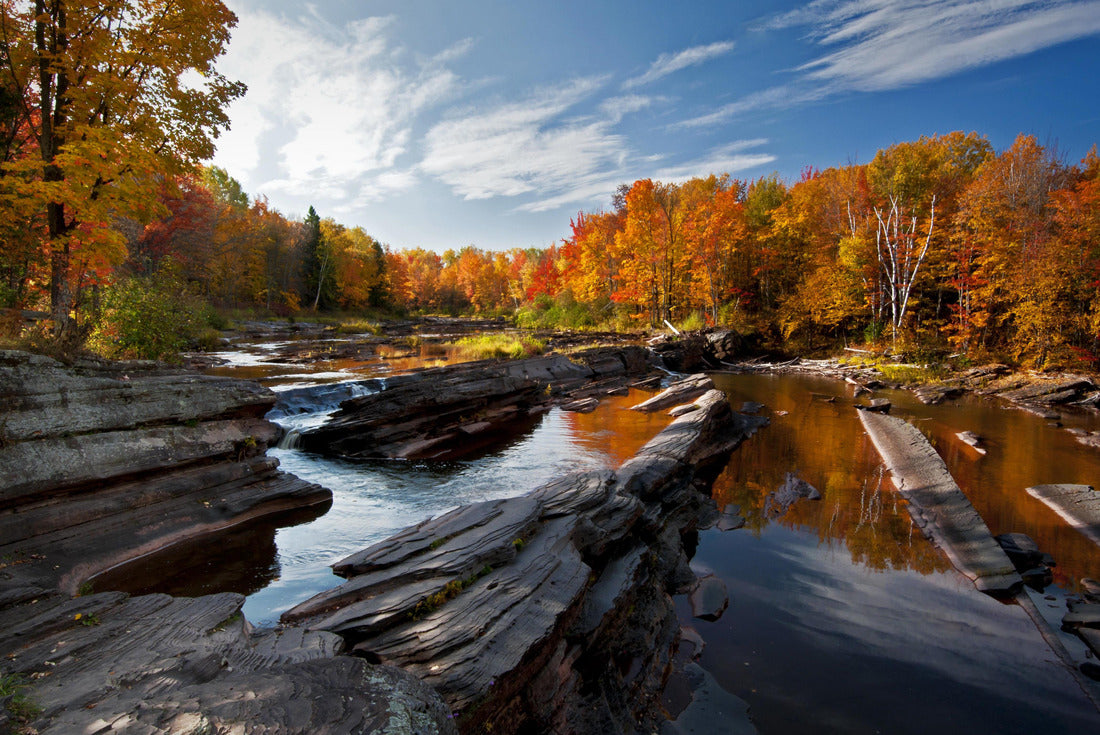Autumn Bonanza Autumn colors surround Bonanza Falls on the Big Iron River in Michigan's Upper Peninsula 2000pc Puzzle