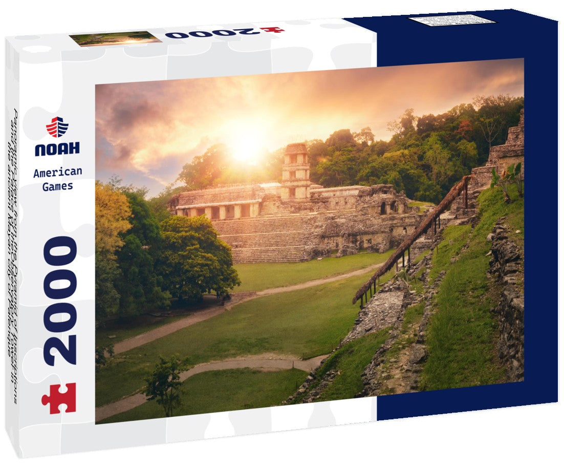 Noah Jigsaw Puzzle Panoramic view from the Pyramid of Inscriptions and the Palace of theObservatory Tower in the ancient Mayan city of Palenque 2000 pieces