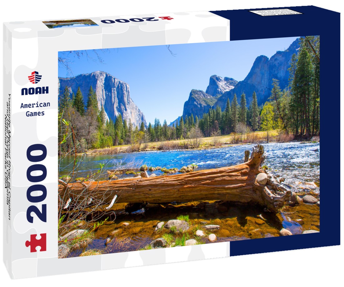 Yosemite Merced River el Capitan and Half Dome in California National Parks USA 2000pc Puzzle