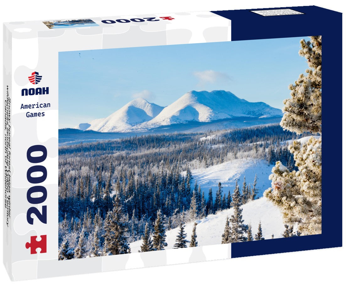 Snowy boreal forest taiga winter wilderness landscape Yukon Territory, Canada, north of Whitehorse 2000pc Puzzle