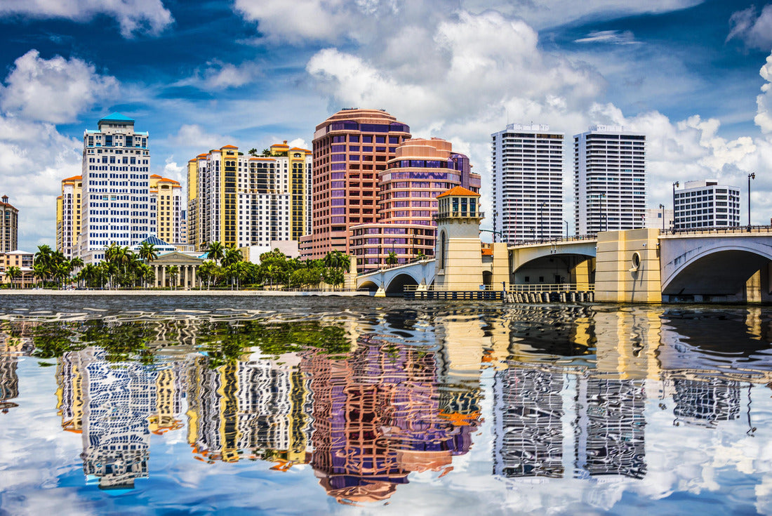 West Palm Beach, Florida, USA Innenstadt über die Binnenwasserstraße 2000pc Puzzle