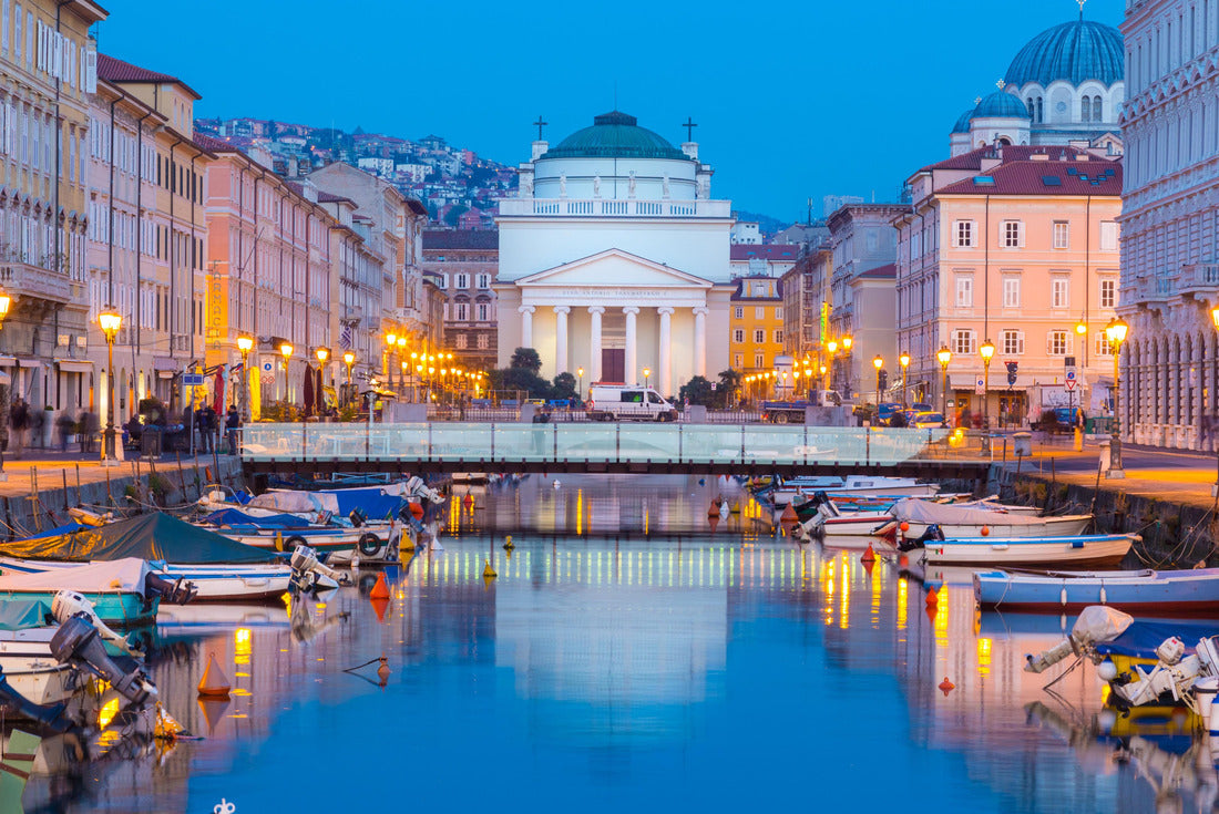 The Church of St. Anthony the Thaumaturge is at the northern end of the Grand Canal. Its neoclassical façade and dome is one of the landmarks of Trieste, a city and seaport in Italy 2000pc Puzzle