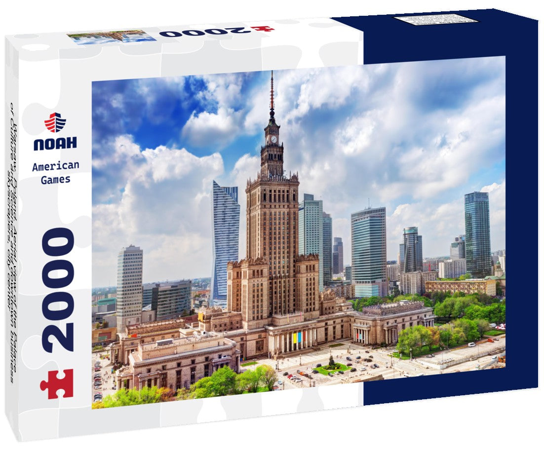 Warsaw, Poland. Aerial view of the Palace of Culture and Science and downtown business skyscrapers, city center 2000pc Puzzle