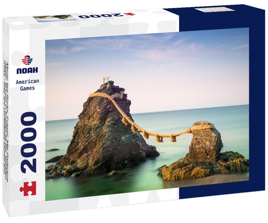 Meoto Iwa Rocks, Futami, Mie Prefecture, Japan. Known in English as the “wedded rocks,” they are considered sacred and represent husband and wife 2000pc Puzzle