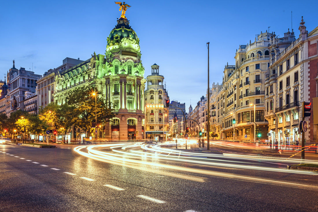 Madrid, Spain cityscape on Gran Via at twilight 2000pc Puzzle