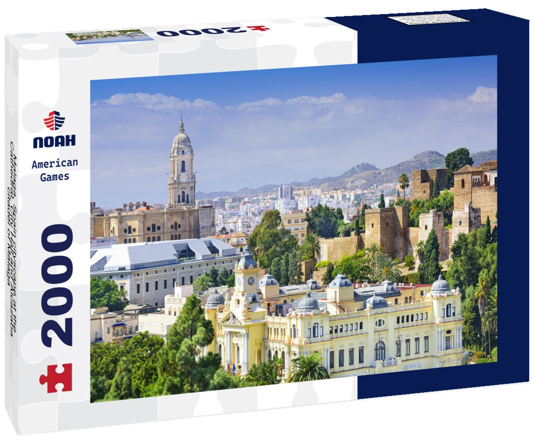 Malaga, Spain cityscape at the Cathedral, City Hall and Alcazaba citadel of Malaga 2000pc Puzzle