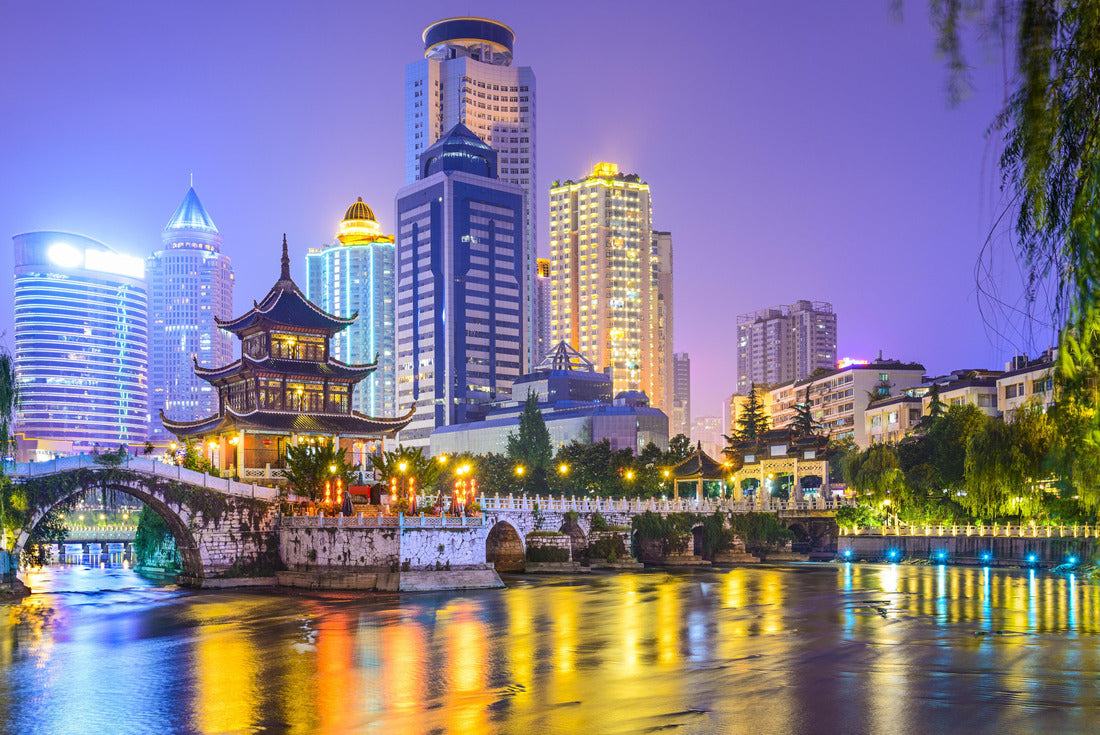 Guiyang, China city skyline on the Nanming River and Jiaxiu Pavilion 2000pc Puzzle