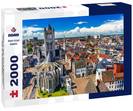 Noah Jigsaw Puzzle Skyline of Gent, Gent in West Flanders, Belgium, seen from Belfort Tower with St. Nicholas church 2000 pieces