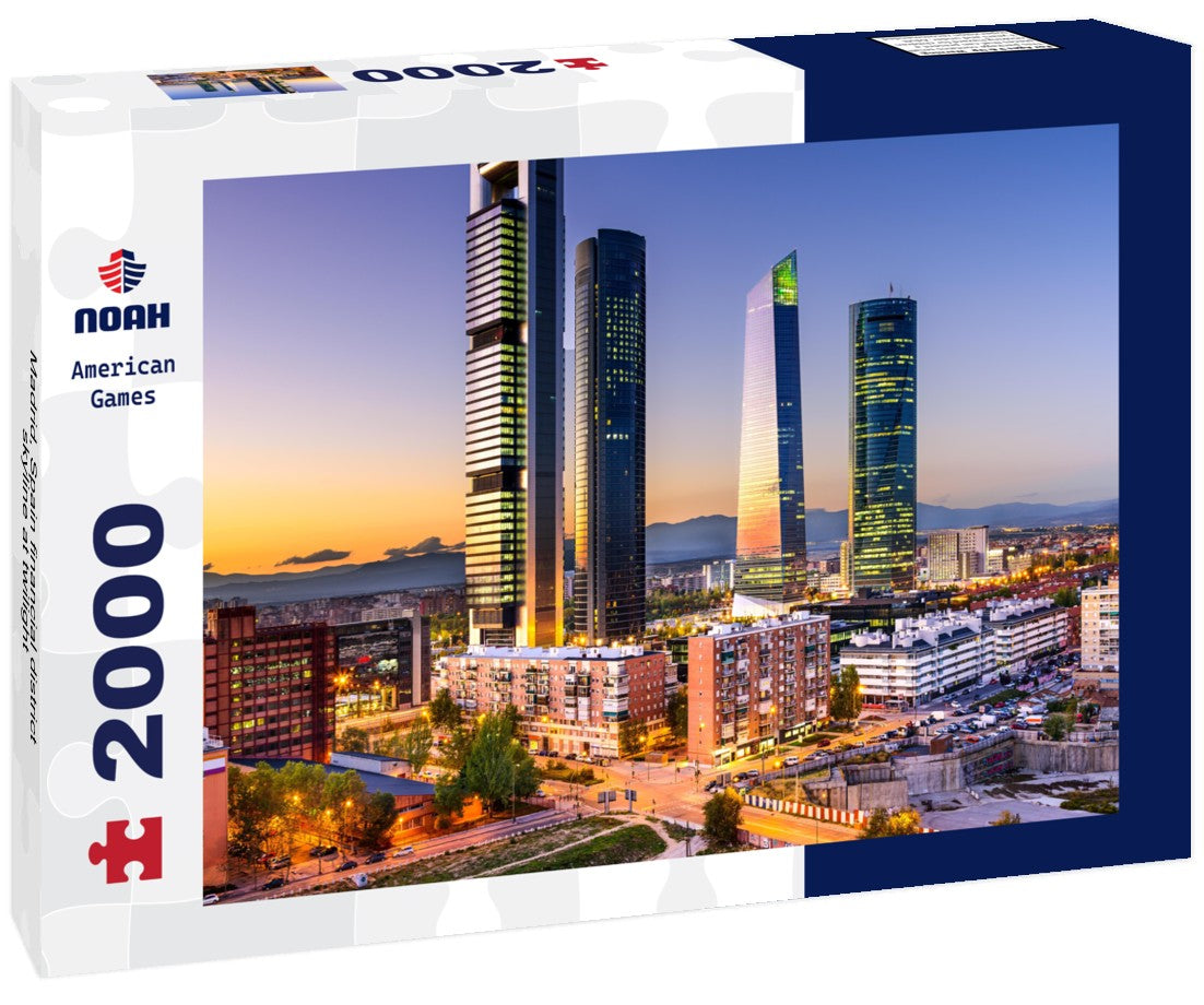 Madrid, Spain financial district skyline at twilight 2000pc Puzzle