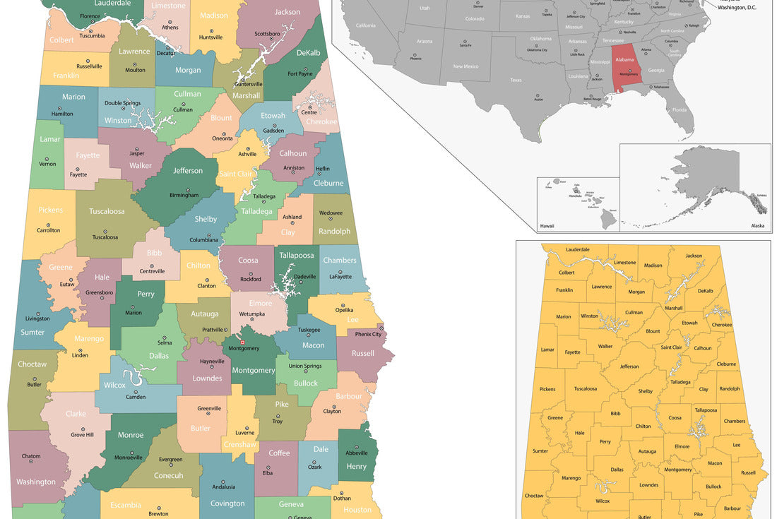 Map of Alabama 2000pc Puzzle