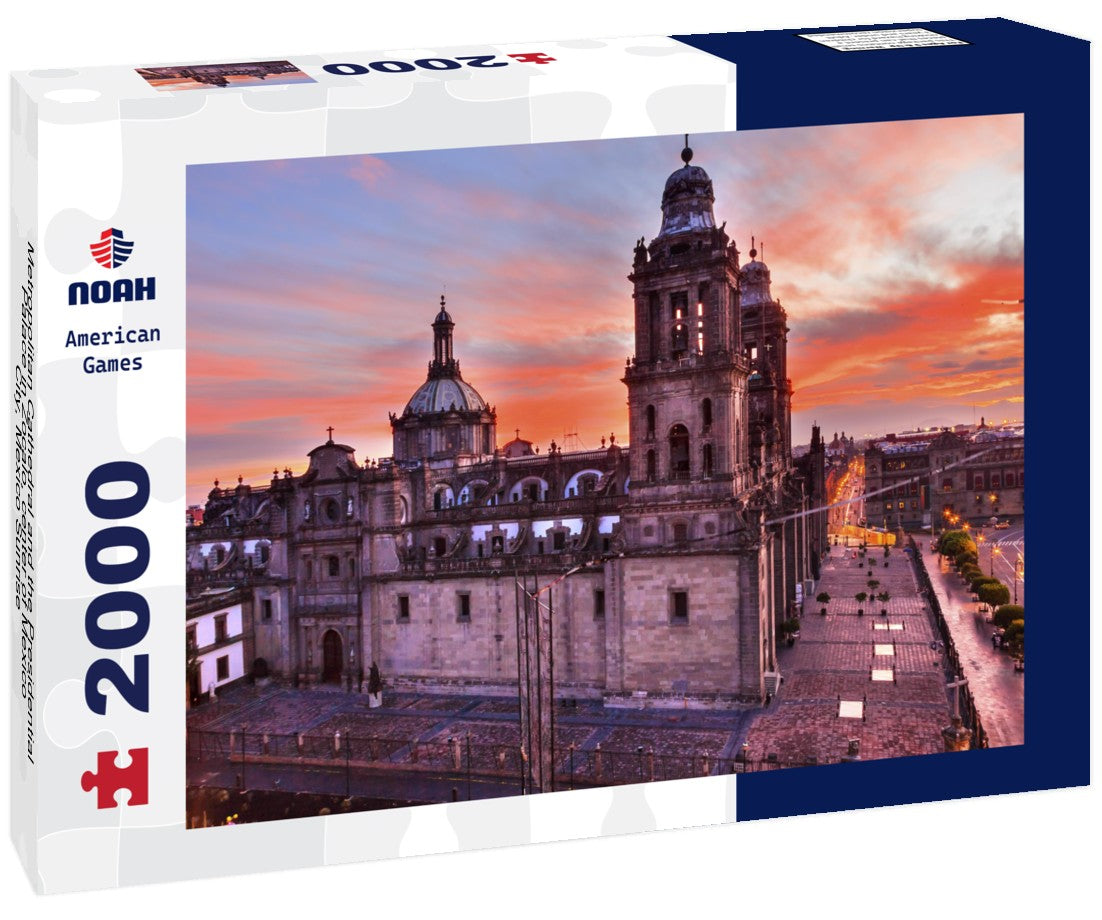 Metropolitan Cathedral and the Presidential Palace in Zocalo, center of Mexico City, Mexico Sunrise 2000pc Puzzle