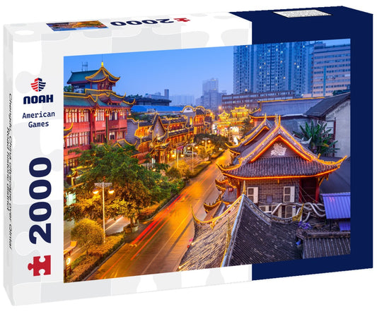 Noah Jigsaw Puzzle Chengdu, China cityscape over QIntai Road historic district 2000 pieces