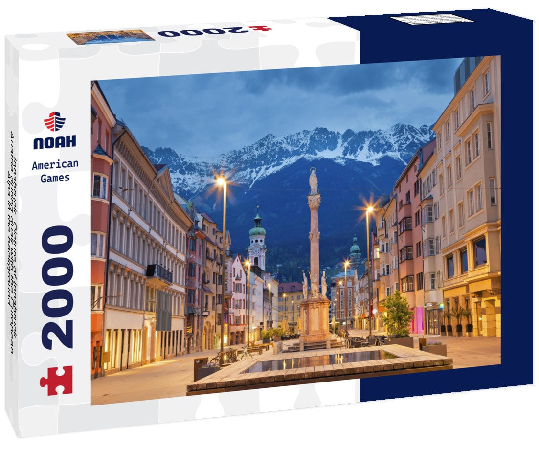 Innsbruck. Picture of Innsbruck, Austria during dusk with the European Alps in the background 2000pc Puzzle