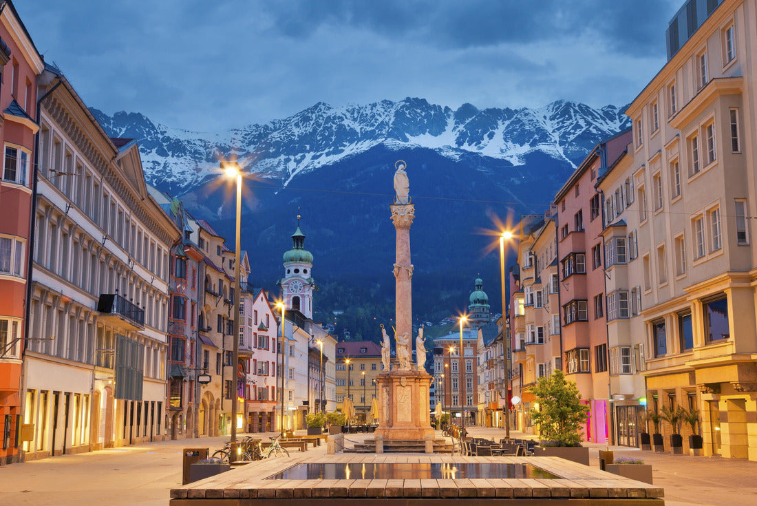 Innsbruck. Picture of Innsbruck, Austria during dusk with the European Alps in the background 2000pc Puzzle