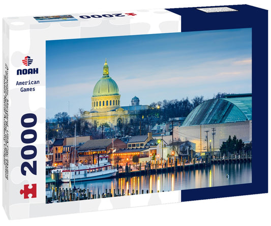 Noah Jigsaw Puzzle Annapolis, Maryland, USA City Skyline in the Chesapeake Bay with the United States Naval Academy Chapel 2000 pieces
