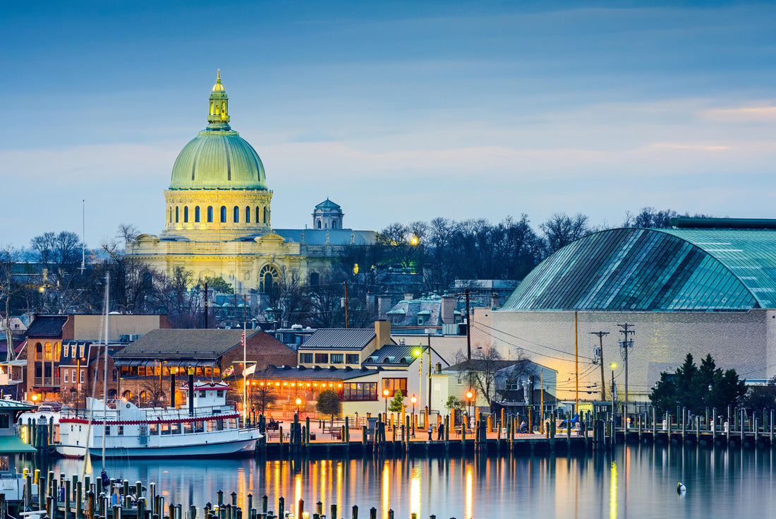 Annapolis, Maryland, USA City Skyline in the Chesapeake Bay with the United States Naval Academy Chapel 2000pc Puzzle