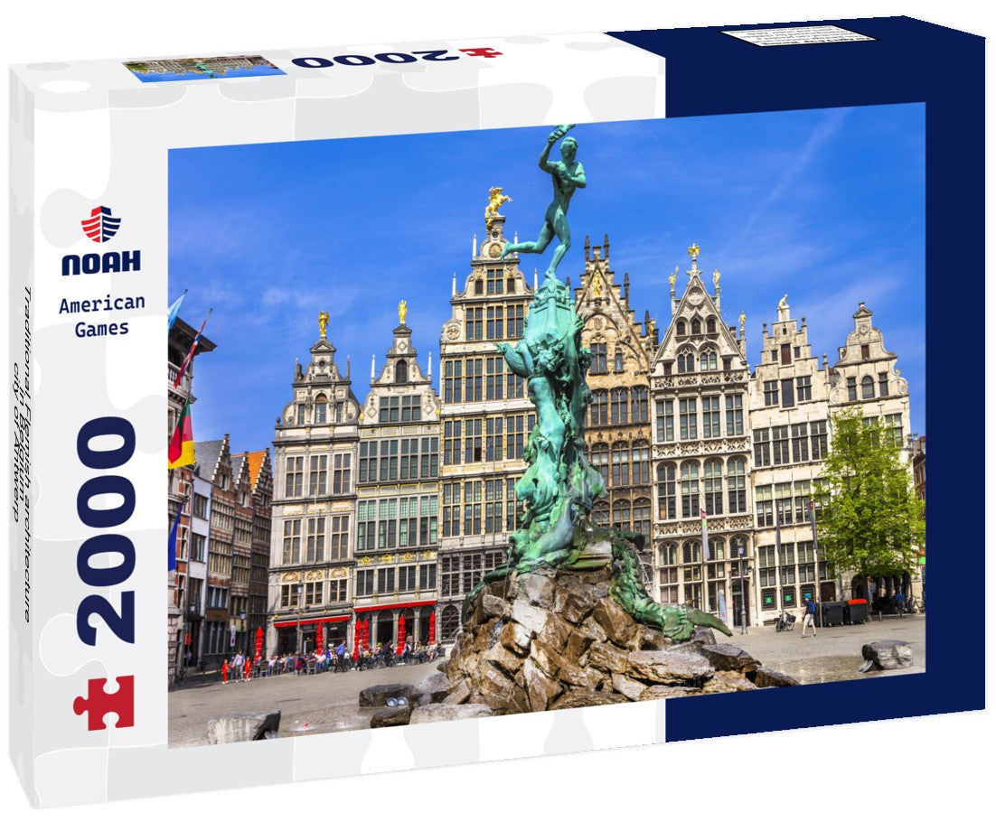Traditional Flemish architecture in Belgium - city of Antwerp 2000pc Puzzle