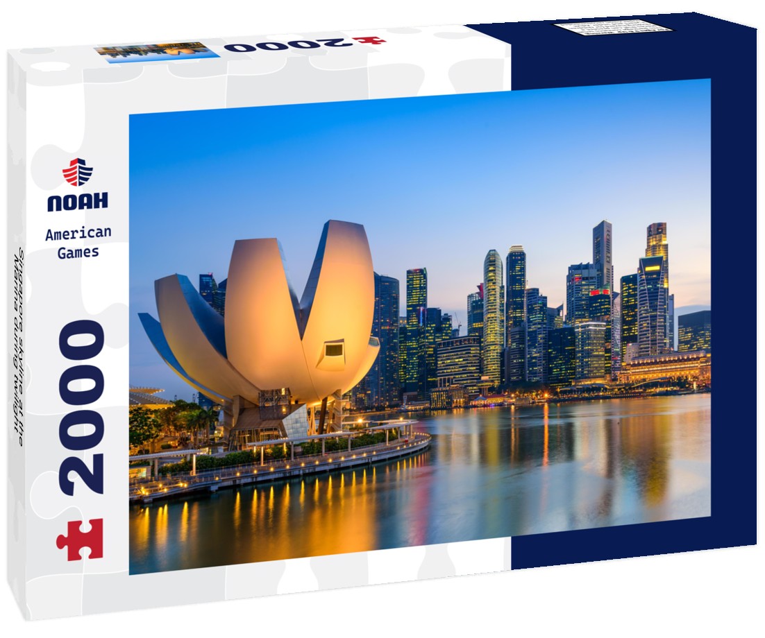 Singapore skyline at the Marina during twilight 2000pc Puzzle