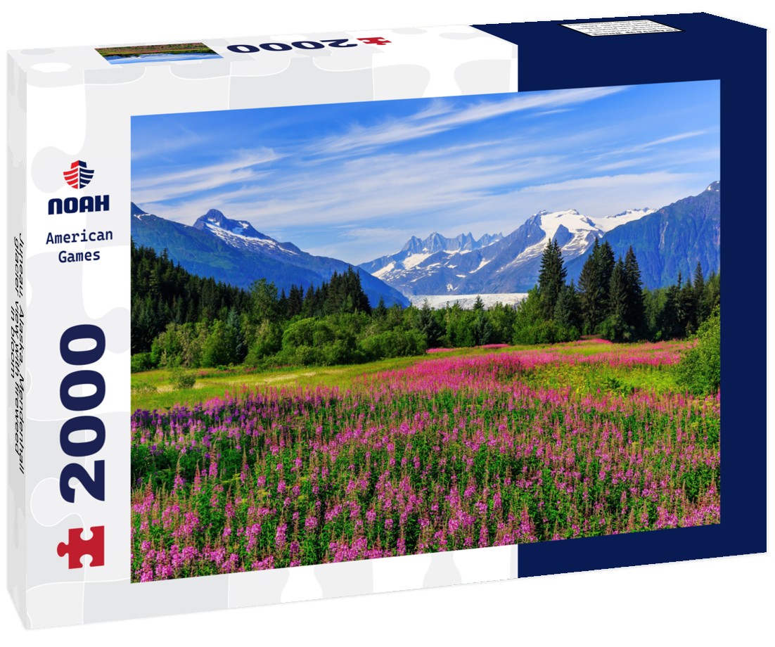 Juneau, Alaska. Mendenhall glacier view with fireweed in bloom 2000pc Puzzle