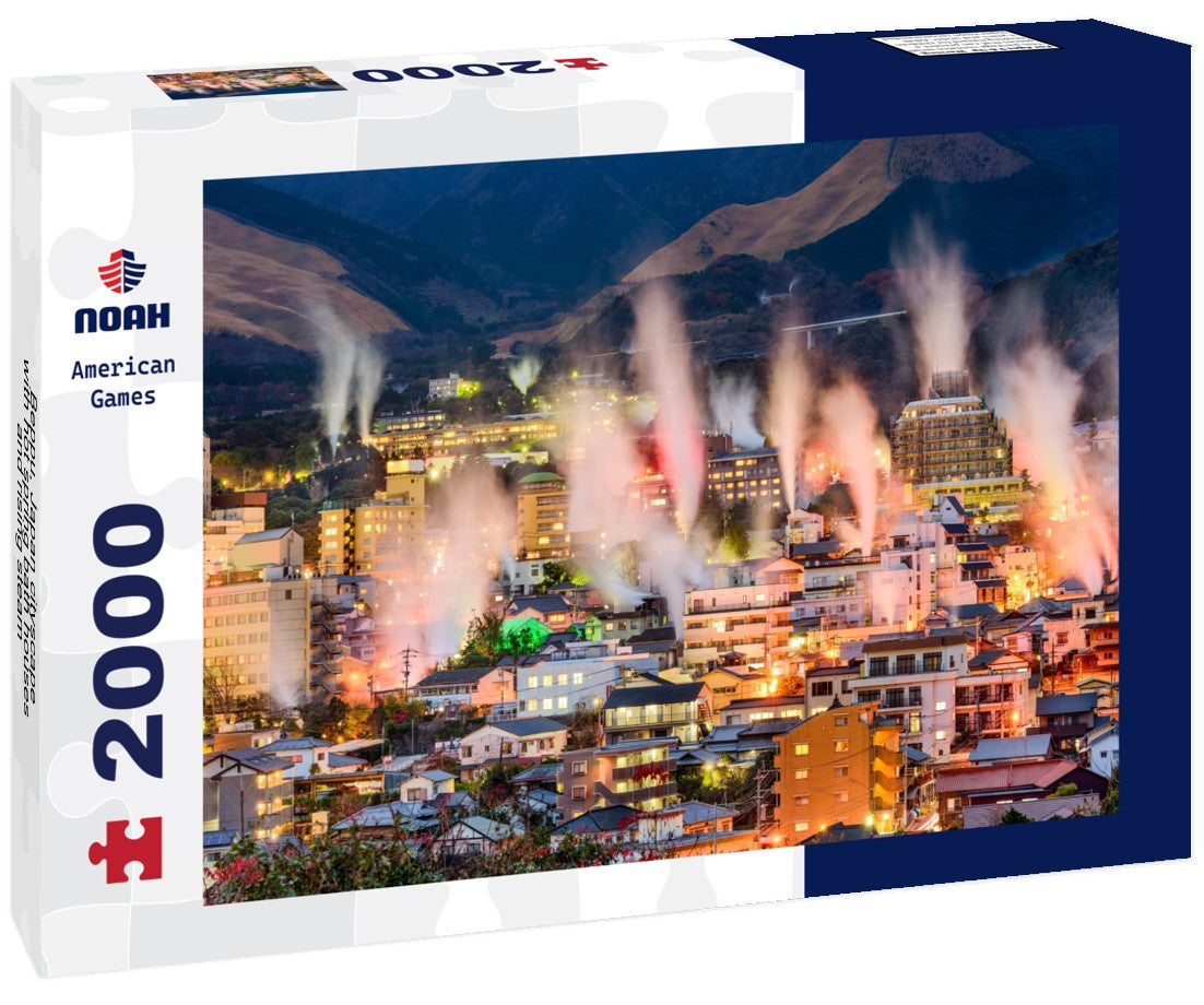 Beppu, Japan cityscape with hot spring bath houses and rising steam 2000pc Puzzle