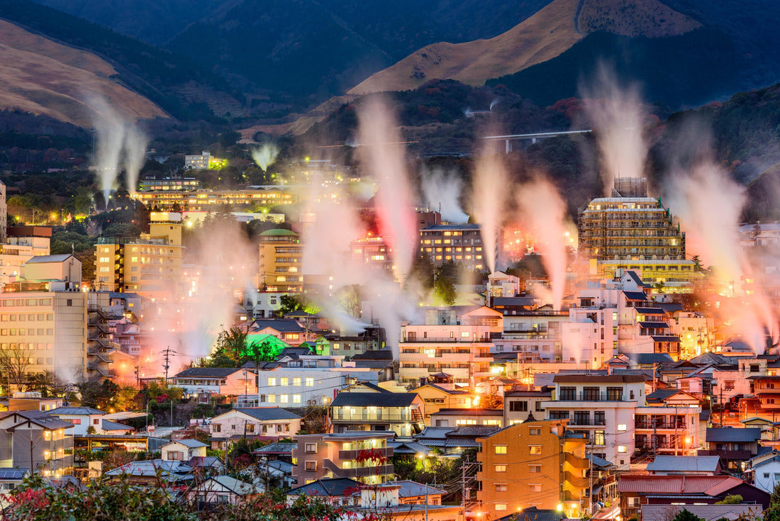 Beppu, Japan cityscape with hot spring bath houses and rising steam 2000pc Puzzle
