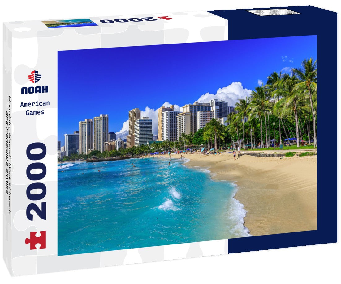 Honolulu, Hawaii. Waikiki beach and Honolulu's skyline 2000pc Puzzle