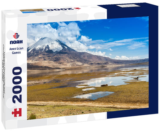Noah Jigsaw Puzzle Volcano Parinacota and Chungara lake, Lauca National Park (Chile) 2000 pieces