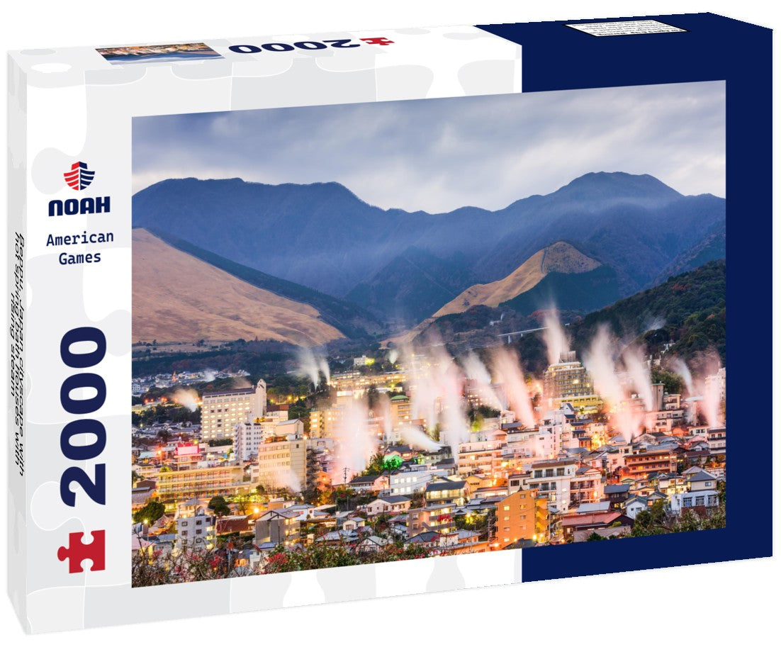 Beppu, Japan cityscape with hot spring bath houses with rising steam 2000pc Puzzle