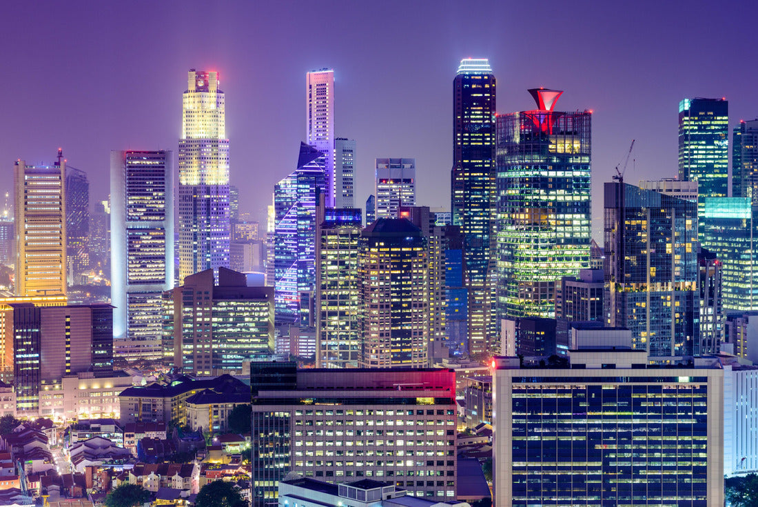Singapore Financial District skyline at night 2000pc Puzzle