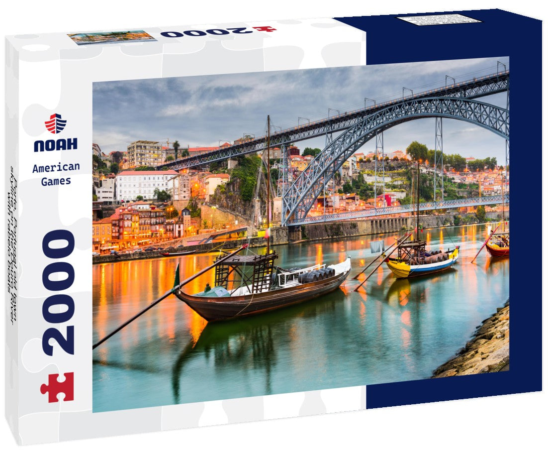 Porto, Portugal old town skyline on the Douro River with rabelo boats 2000pc Puzzle
