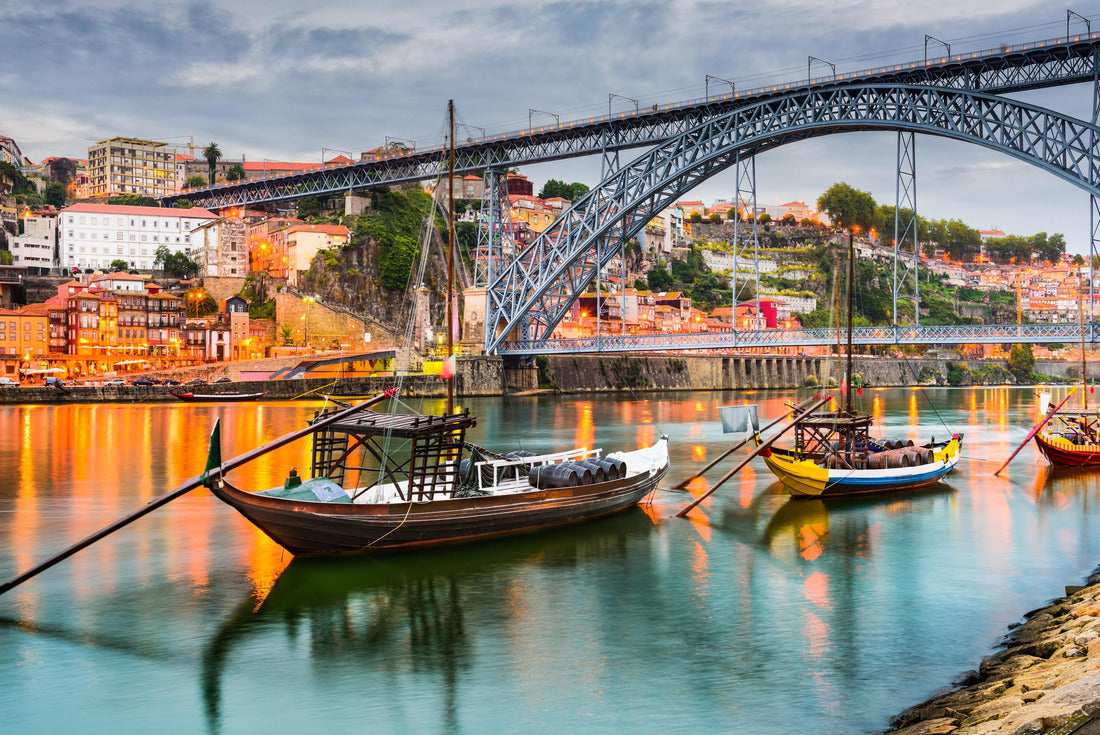 Porto, Portugal old town skyline on the Douro River with rabelo boats 2000pc Puzzle