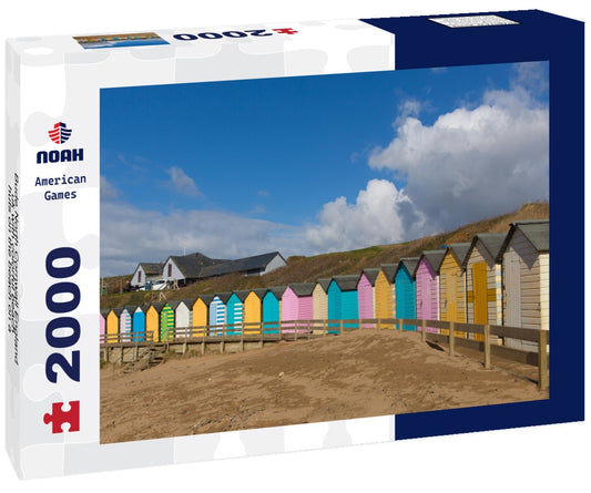 Noah Jigsaw Puzzle Bude North Cornwall England uk with colorful beach huts on the beach on a beautiful day 2000 pieces