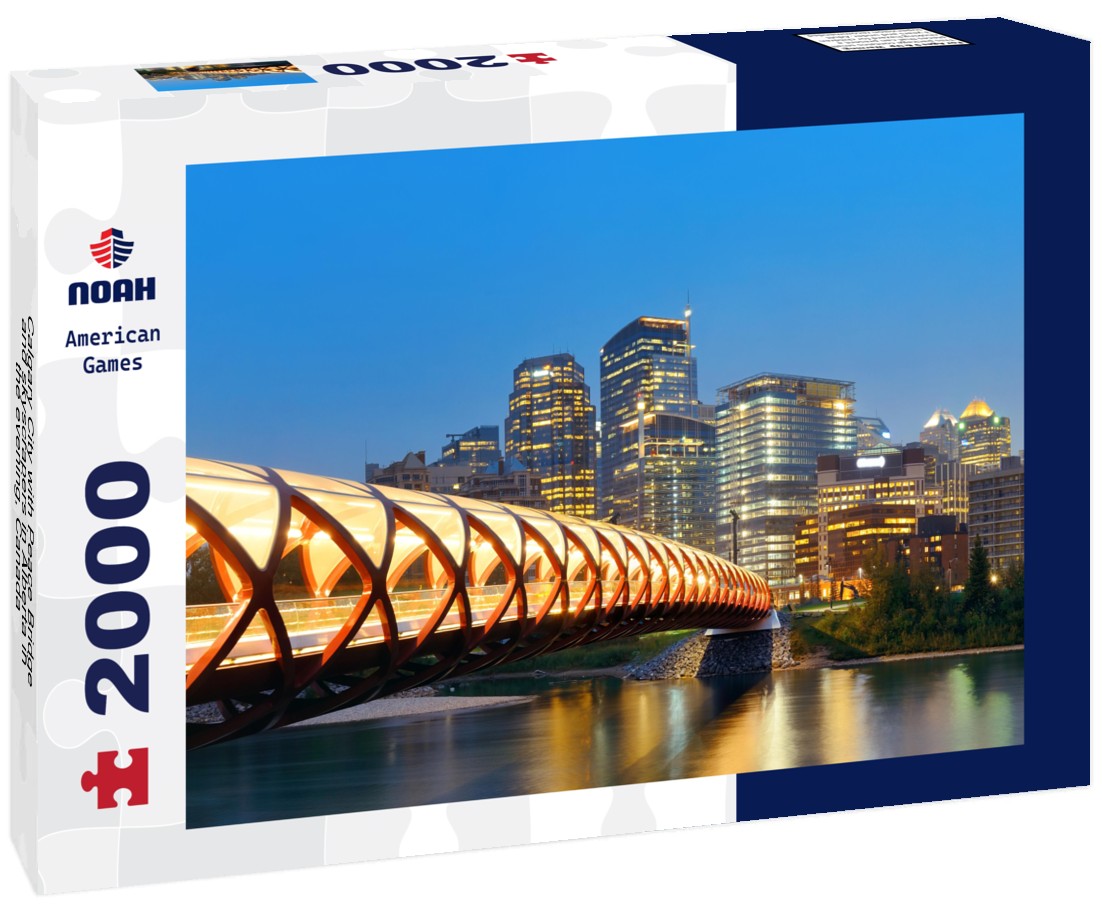 Calgary City with Peace Bridge and skyscrapers in Alberta in the evening, Canada 2000pc Puzzle