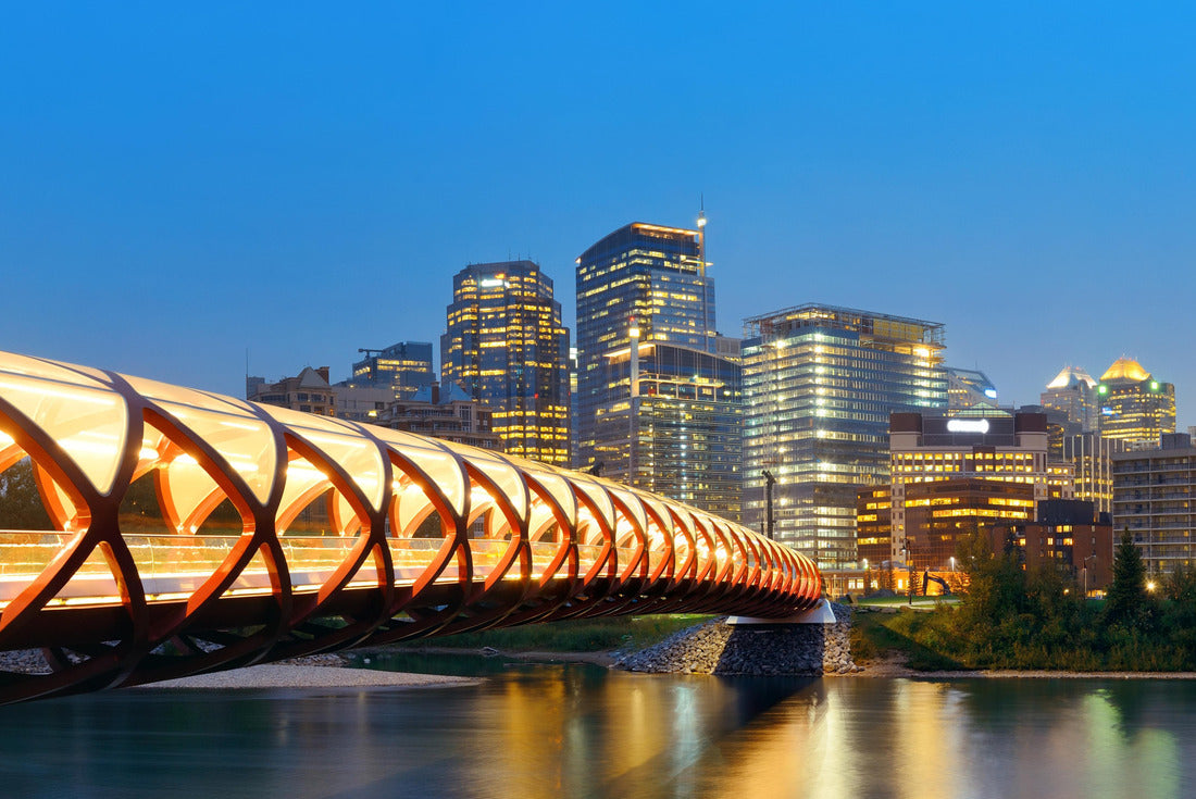 Calgary City with Peace Bridge and skyscrapers in Alberta in the evening, Canada 2000pc Puzzle