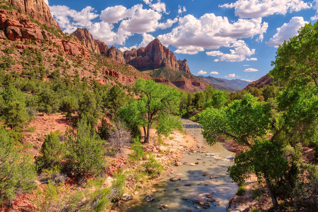 the Watchman mountain in Zion National park and the virgin river, Utah 2000pc Puzzle
