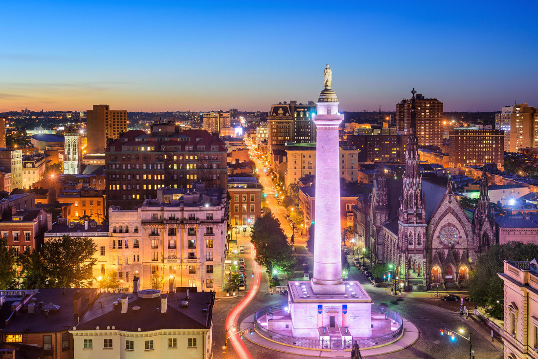 Baltimore, Maryland, USA Cityscape at Mt. Vernon and the Washington Monument 2000pc Puzzle