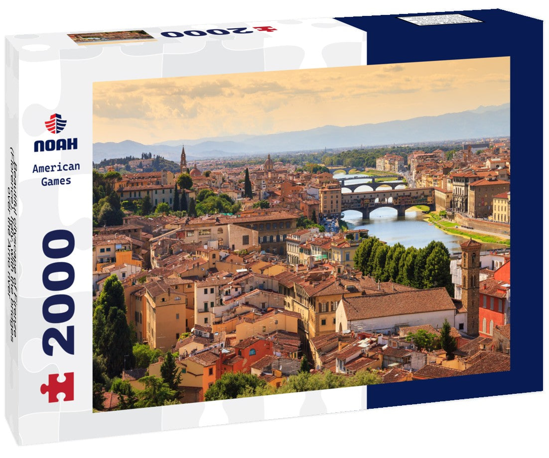 Noah Jigsaw Puzzle Beautiful cityscape of Firenze (Florence), Italy, with the bridges over the Arno river 2000 pieces
