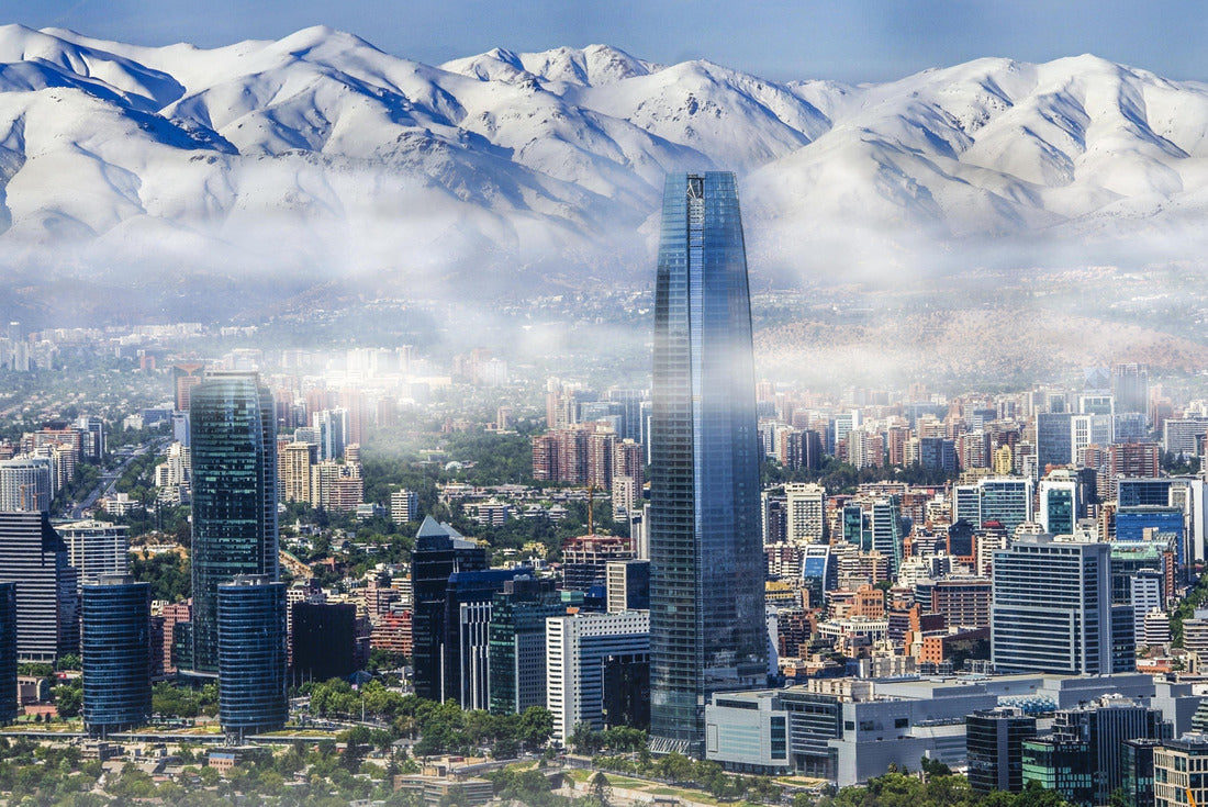 Aerial view on skyscrapers of the financial district Santiago, capital of Chile under the fog of the early morning 2000pc Puzzle