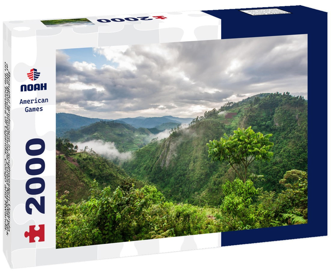 Noah Jigsaw Puzzle Beautiful landscape in southwestern Uganda, at the Bwindi Impenetrable Forest National Park, on the borders of Uganda, Congo and Rwanda. The Bwindi National Park is home to the mountain gorillas 2000 pieces