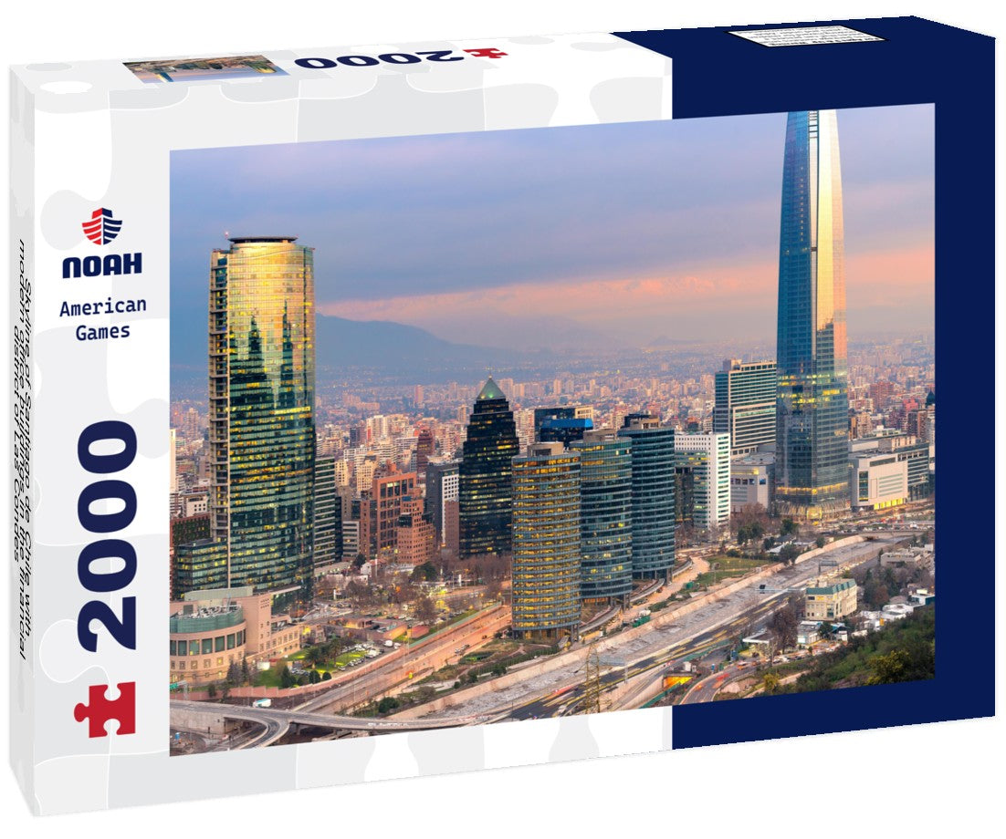 Skyline of Santiago de Chile with modern office buildings in the financial district of Las Condes 2000pc Puzzle
