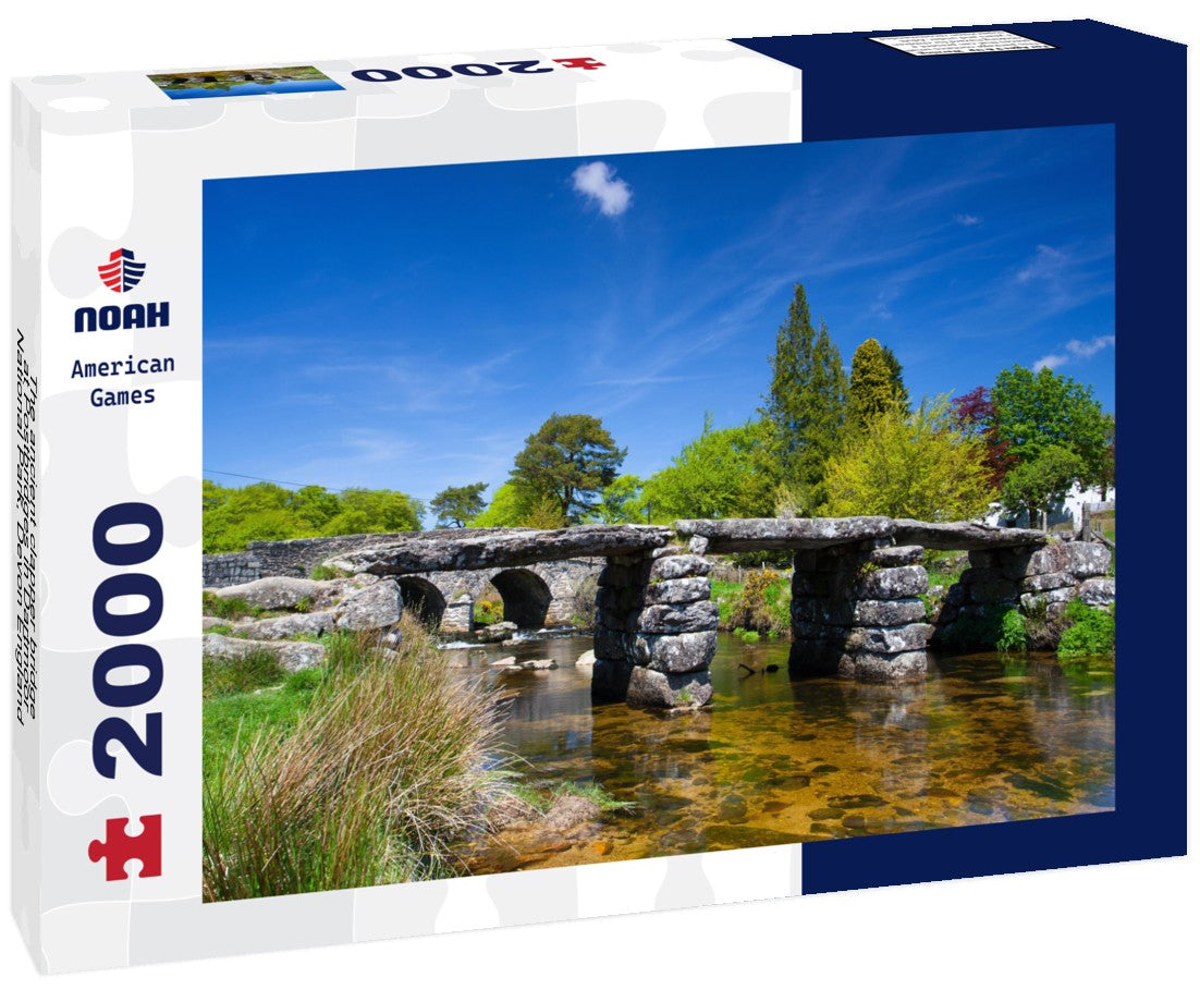 The ancient clapper bridge at Postbridges in Dartmoor National Park, Devon England UK 2000pc Puzzle
