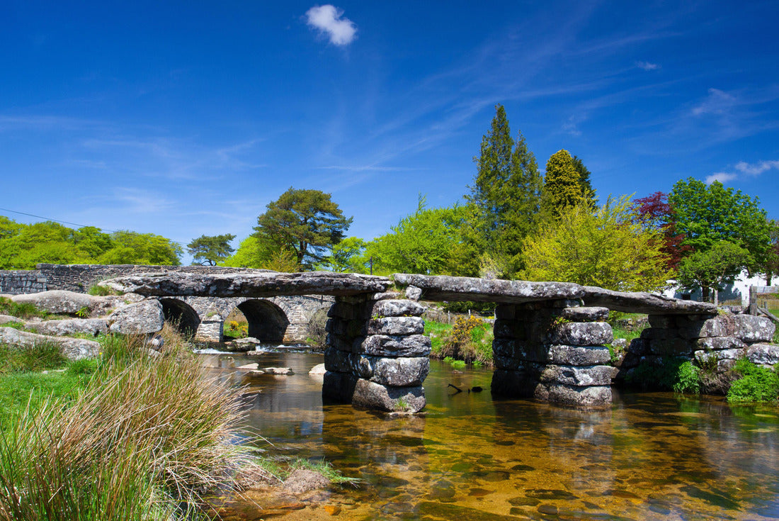 The ancient clapper bridge at Postbridges in Dartmoor National Park, Devon England UK 2000pc Puzzle