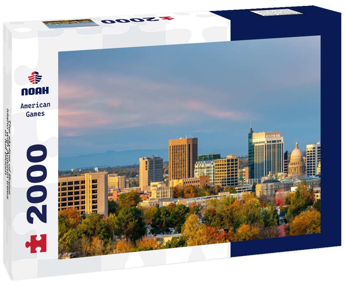 The skyline of Boise Idaho with Autumn trees in full bloom 2000pc Puzzle