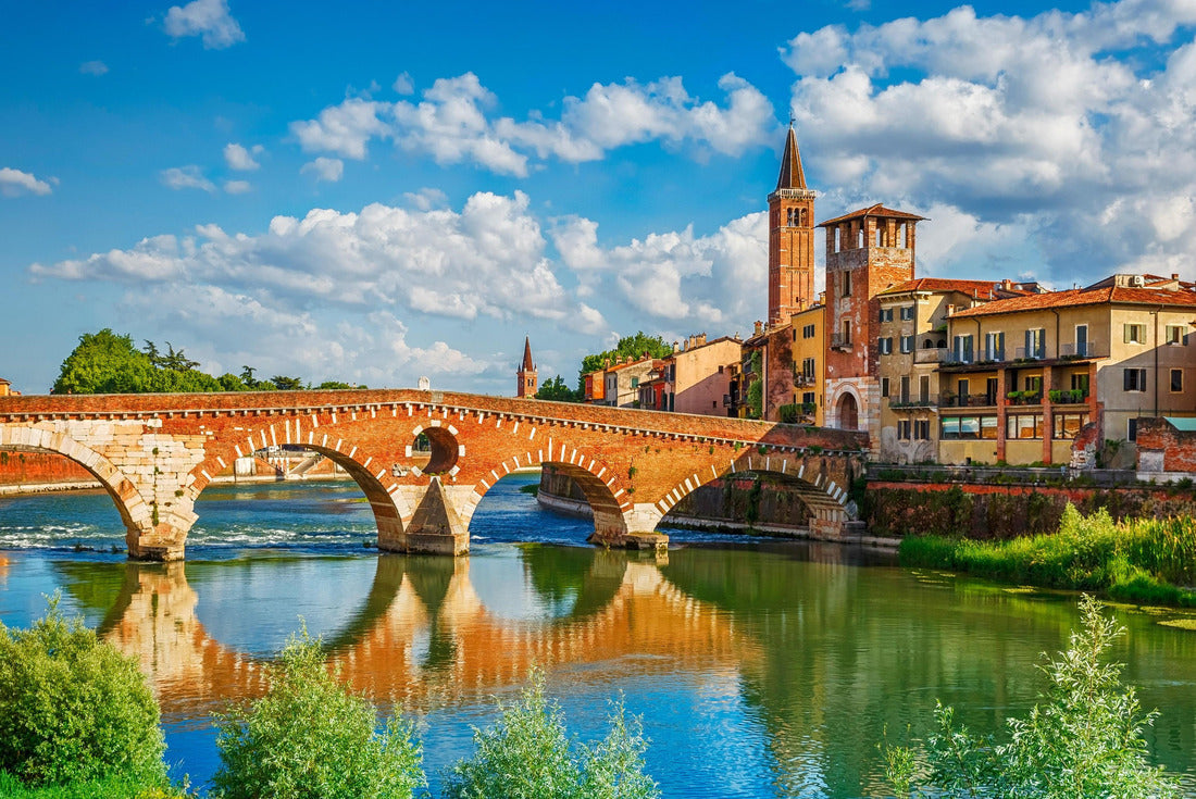 the Ponte Pietra bridge in Verona on the Adige River. Veneto. Italy 2000pc Puzzle