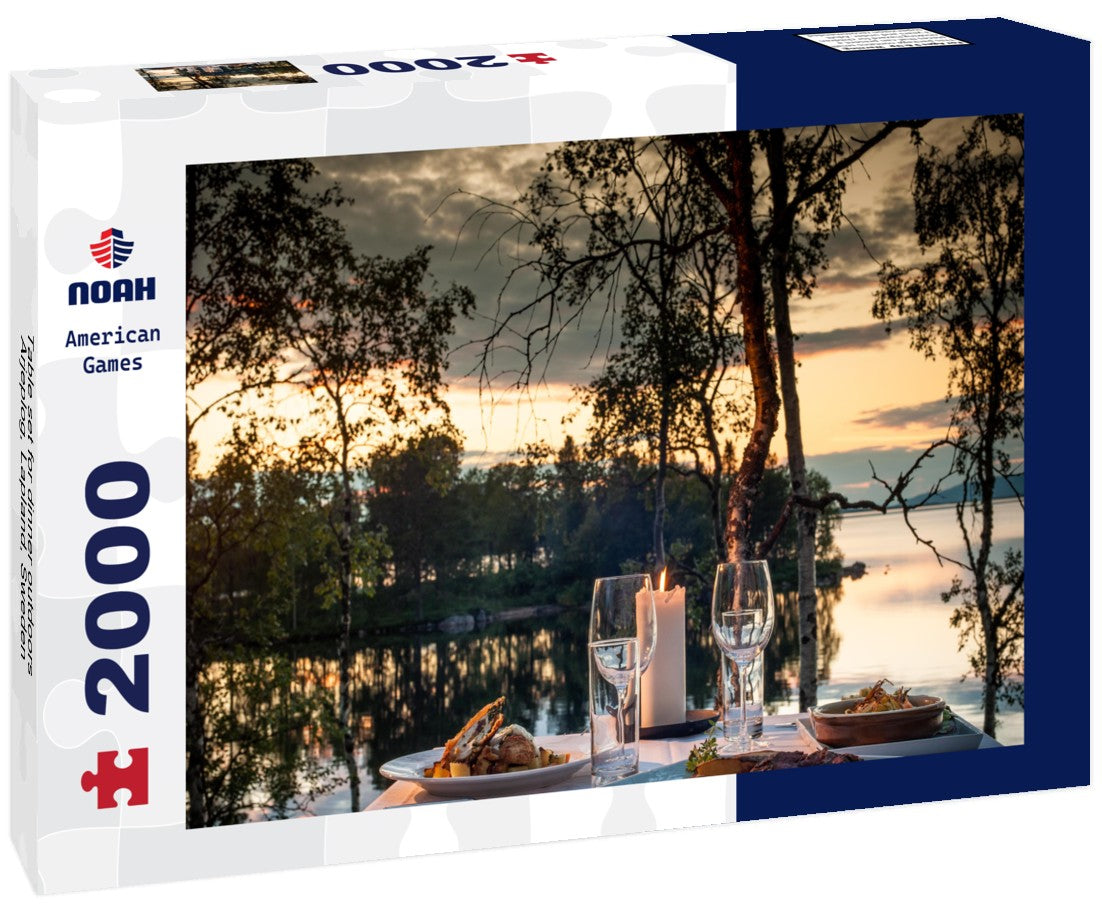 Table set for dinner outdoors, Arjeplog, Lapland, Sweden 2000pc Puzzle