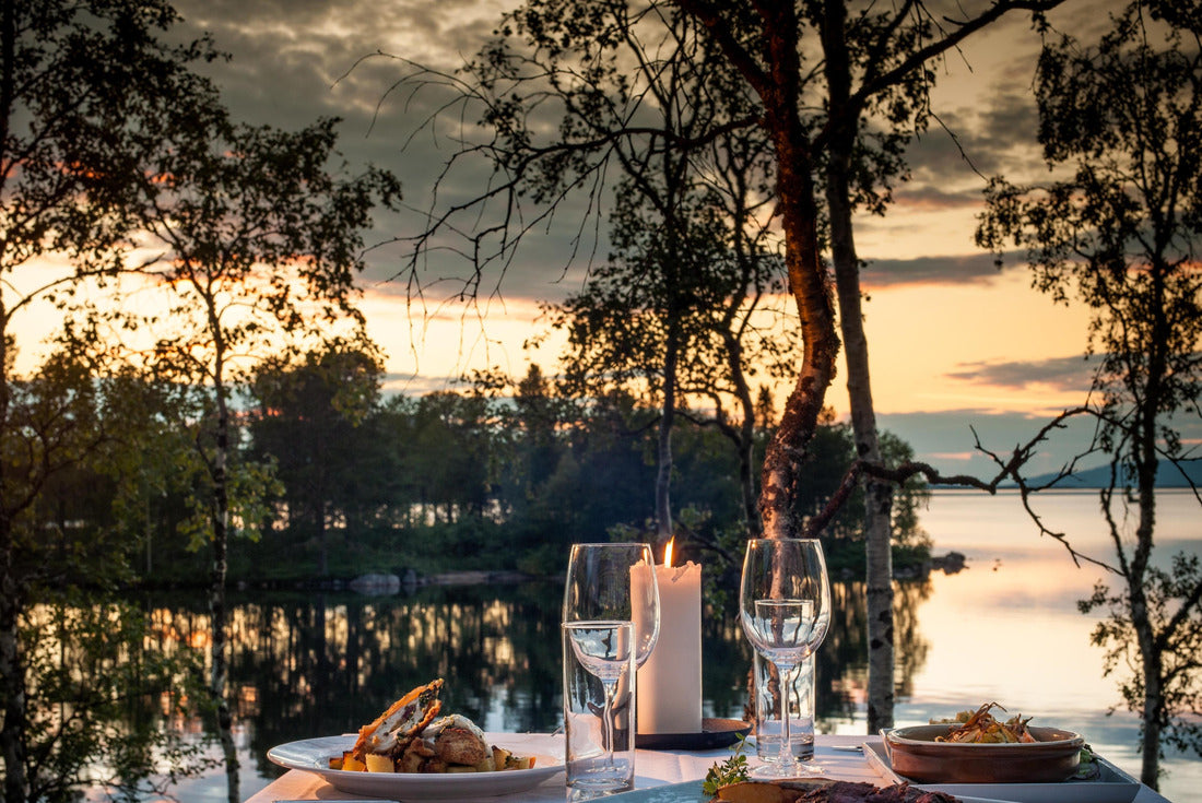 Table set for dinner outdoors, Arjeplog, Lapland, Sweden 2000pc Puzzle
